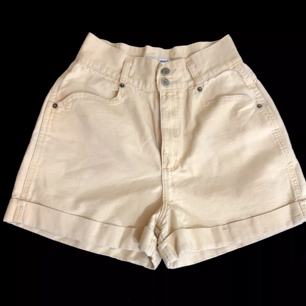 Vintage Bonjour High Waisted Shorts Small Khaki